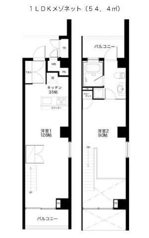 スクエア名駅南907号室_間取_メゾネットのコピー