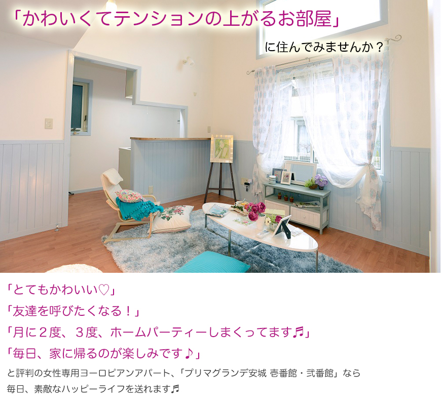 プリマグランデ安城_かわいくてテンションの上がるお部屋_3